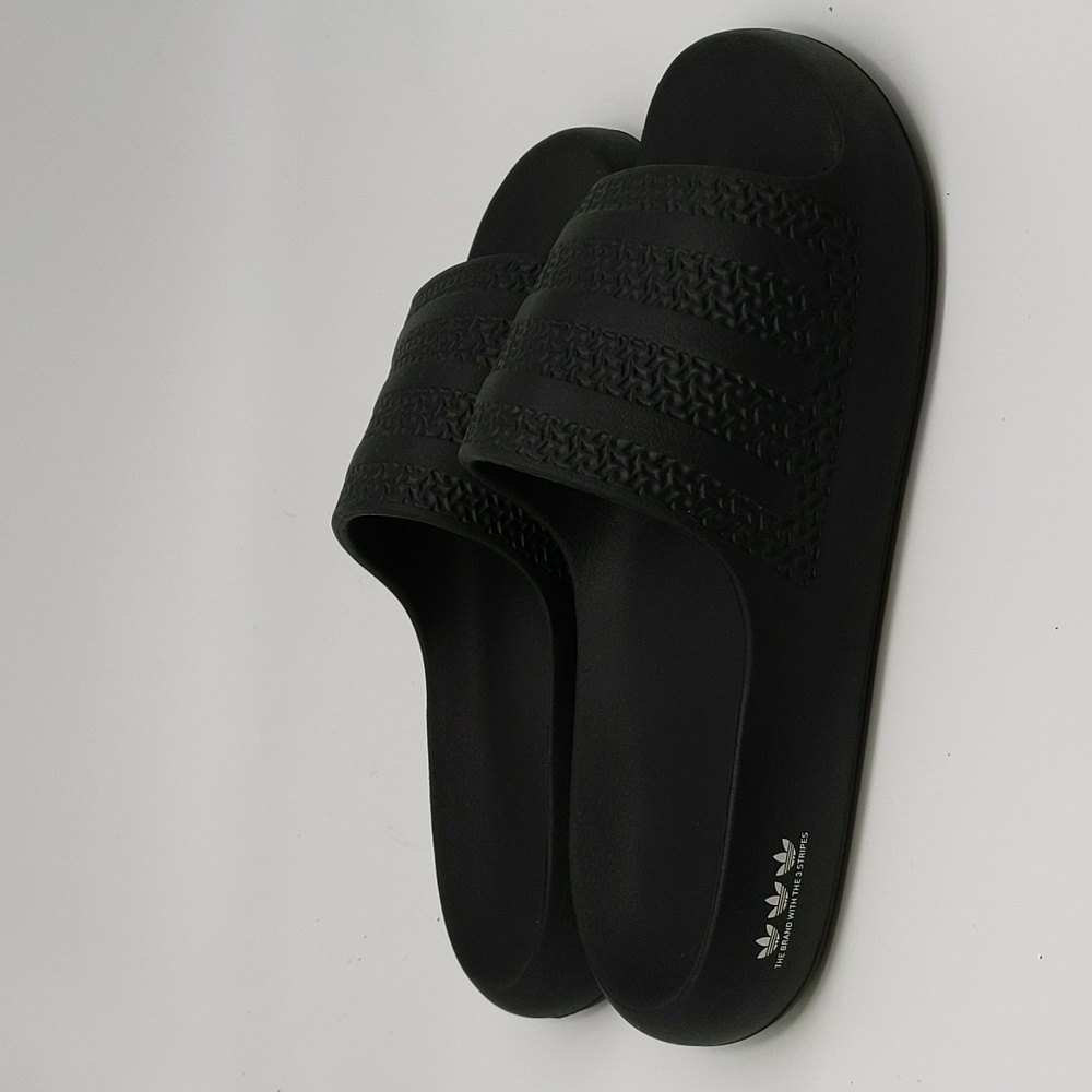 Adidas slides Adilette Ayoon chunky sandals EVA foam black women size 10 men 9